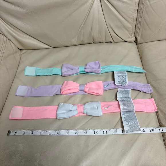 NIKE Set of 3 Baby Girl Create Bow Headband 0-6 Months Color Doll - Picture 11 of 11